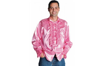 Ruches overhemd roze